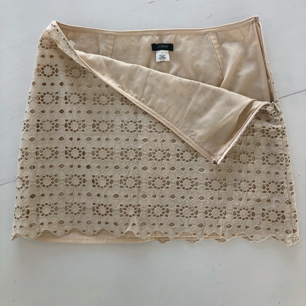 JCrew Daisy Eyelet Mini Skirt